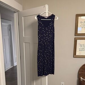 Boden Navy Dress with Gold Polka Dots